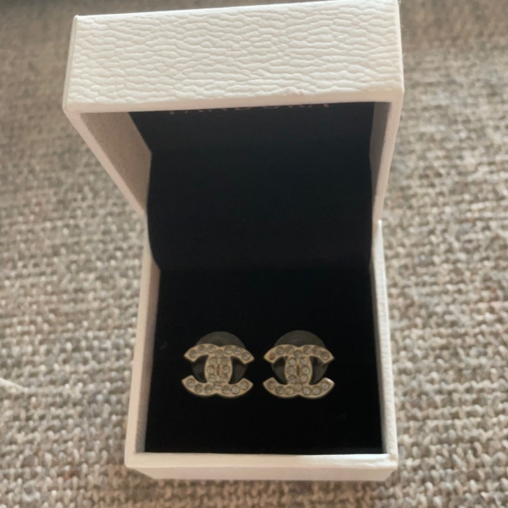 Authentic Chanel diamond earrings